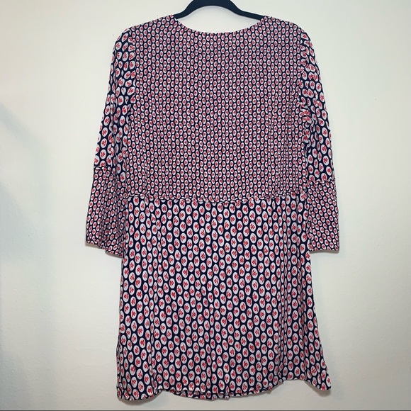 NWT Boden Edna Tunic Red & Navy Print Long Top Size 12 R - Picture 3 of 7
